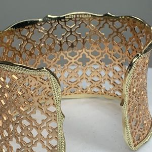 EUC Kendra Scott Candice Filigree Rose Gold w/ gold trim cuff bracelet-